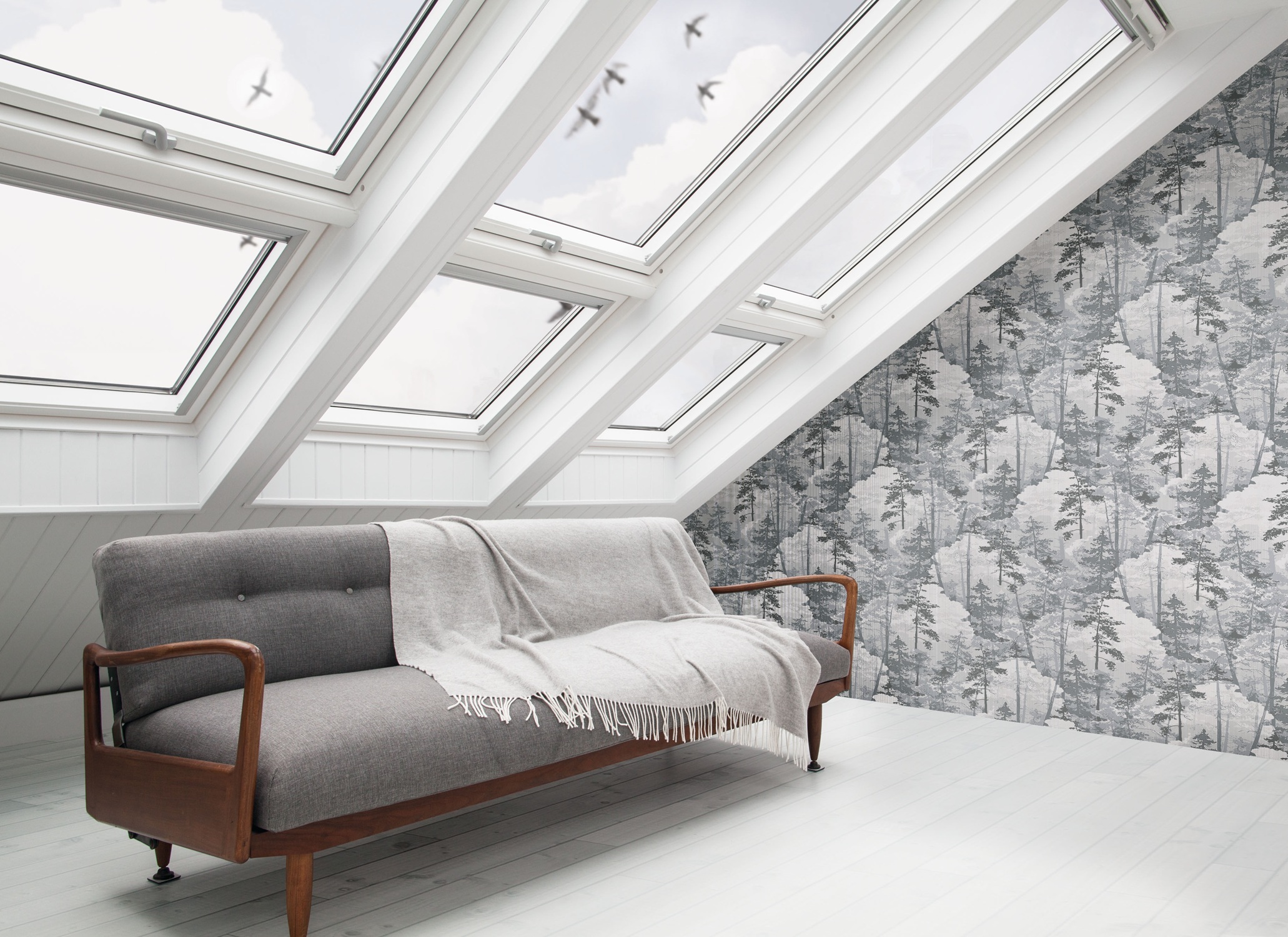 Обои Milassa Ambient vol.2 Deep Forest AM2 011 10,05×1 фото в интерьере